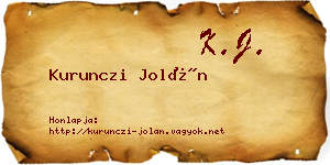 Kurunczi Jolán névjegykártya