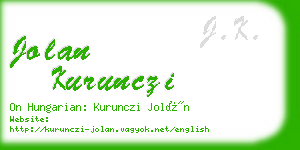 jolan kurunczi business card